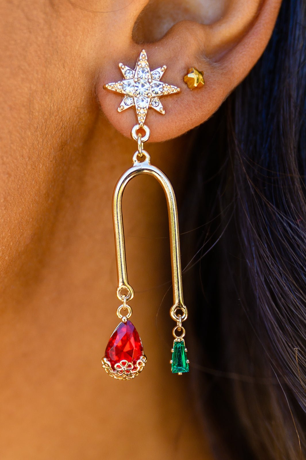 Holiday Star Drop Earrings (Online Exclusive) - Uptown Boutique Ramona