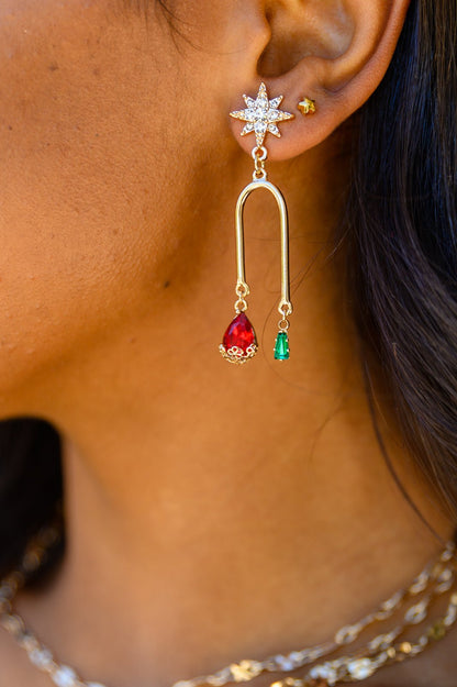 Holiday Star Drop Earrings (Online Exclusive) - Uptown Boutique Ramona