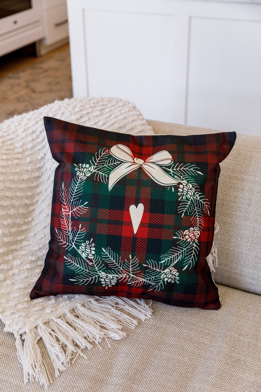 Holiday Wreath Pillow Case (Online Exclusive) - Uptown Boutique Ramona
