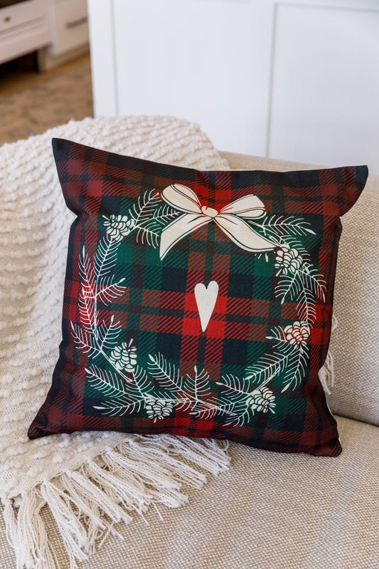 Holiday Wreath Pillow Case (Online Exclusive) - Uptown Boutique Ramona