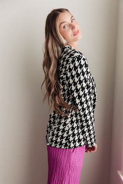 Home Base Houndstooth Blazer (Online Exclusive) - Uptown Boutique Ramona