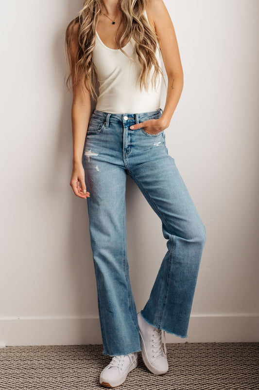 Hope High Rise Wide Leg Jeans (Online Exclusive) - Uptown Boutique Ramona