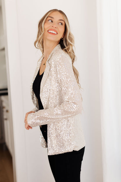 I Know You're Busy Sequin Blazer (Online Exclusive) - Uptown Boutique Ramona