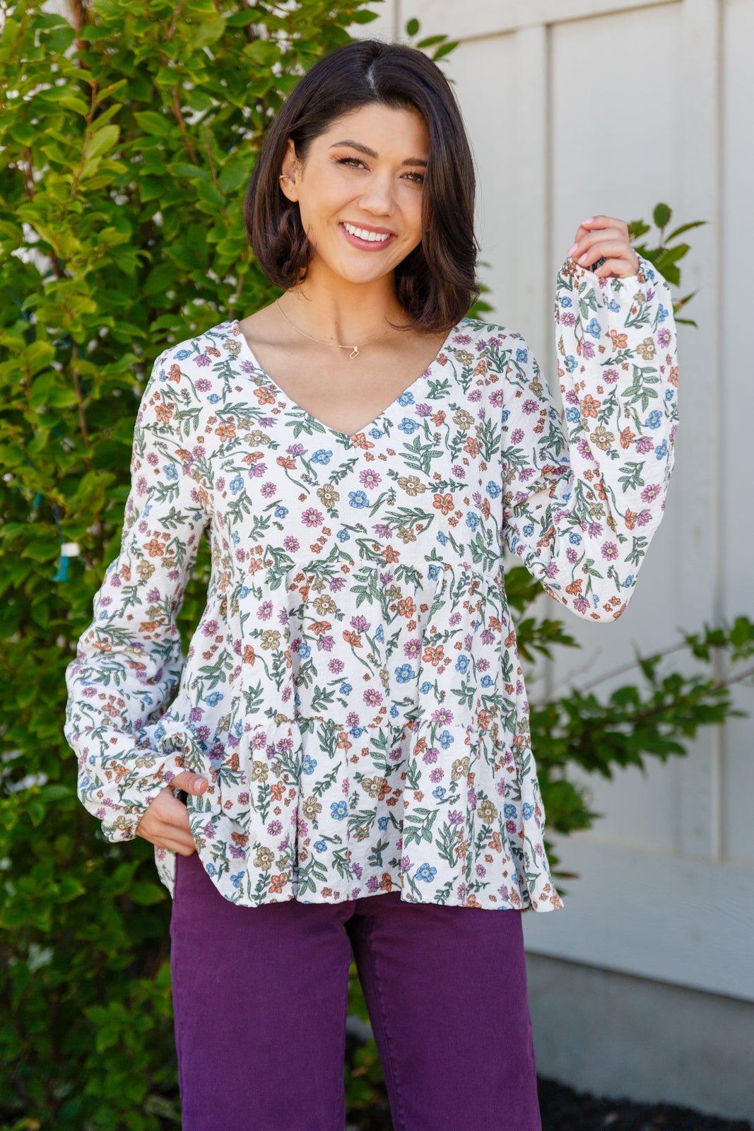 I Think I Can V - Neck Floral Top (Online Exclusive) - Uptown Boutique Ramona