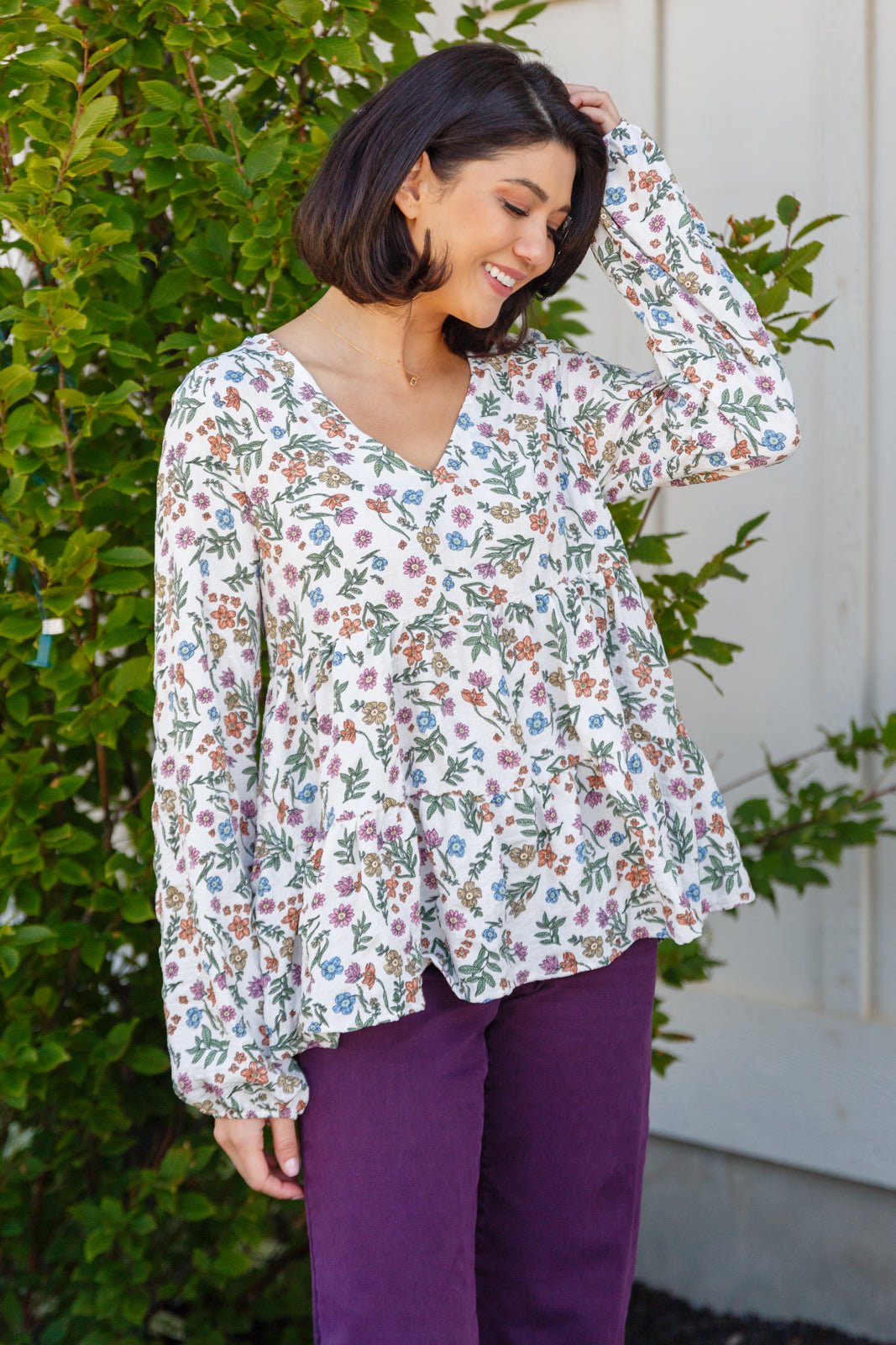 I Think I Can V - Neck Floral Top (Online Exclusive) - Uptown Boutique Ramona