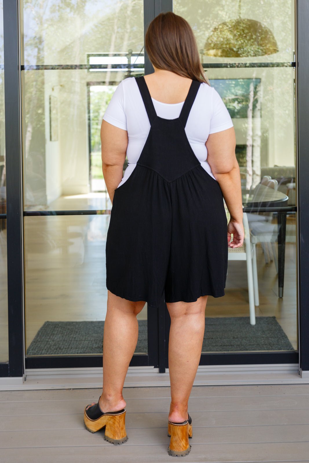 I Want You Back Linen Blend Shortalls in Black - Uptown Boutique Ramona