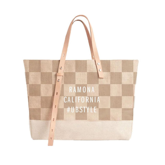 Ramona Checkered Shoulder Market Bag