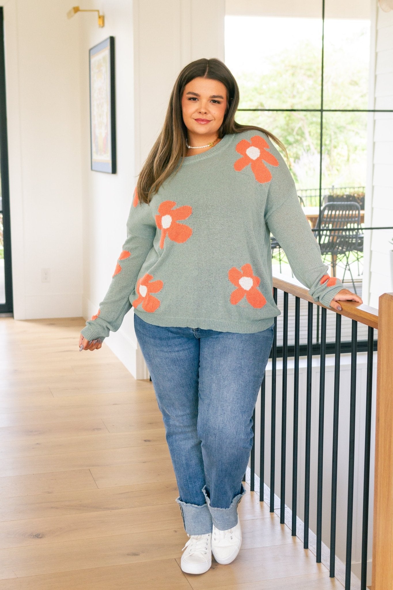 In The Groove Mod Floral Sweater (Online Exclusive) - Uptown Boutique Ramona