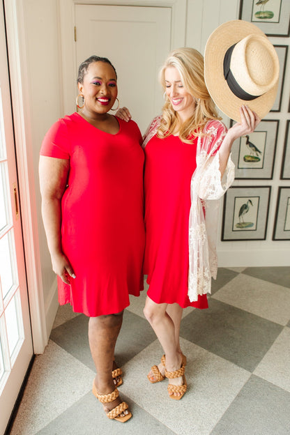 In the Now Dress in Red (Online Exclusive) - Uptown Boutique Ramona