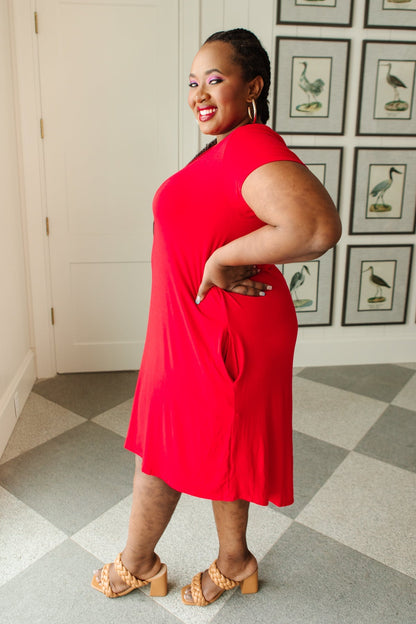 In the Now Dress in Red (Online Exclusive) - Uptown Boutique Ramona