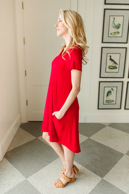 In the Now Dress in Red (Online Exclusive) - Uptown Boutique Ramona