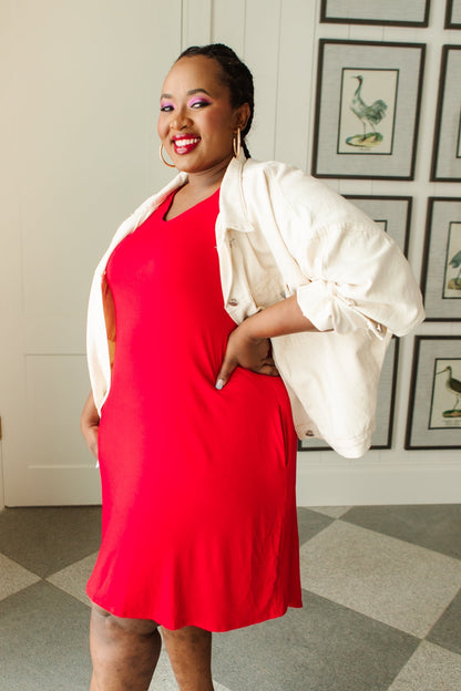 In the Now Dress in Red (Online Exclusive) - Uptown Boutique Ramona