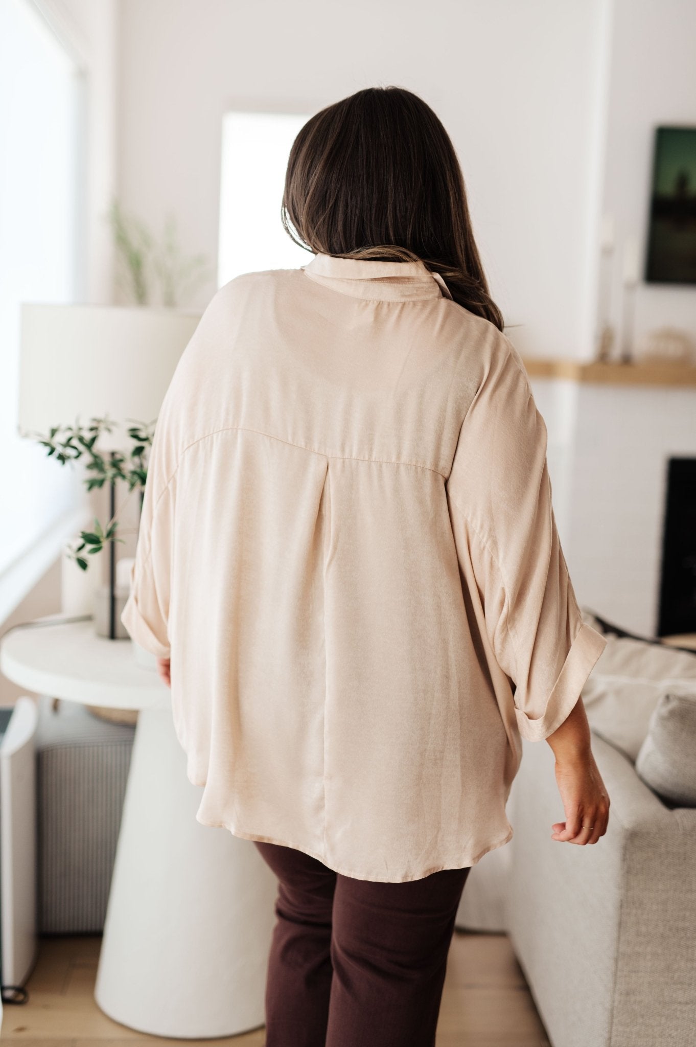 In Your Thoughts Oversized Dolman Sleeve Top in Champagne (Online Exclusive) - Uptown Boutique Ramona