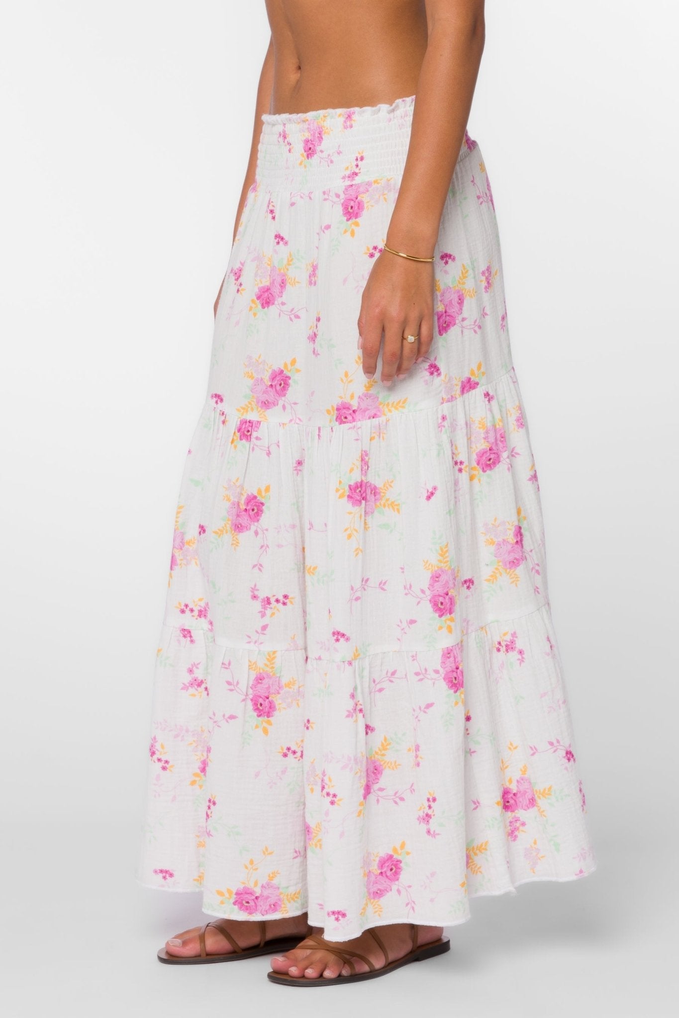 IRENE PINK ROSES SKIRT - Uptown Boutique Ramona