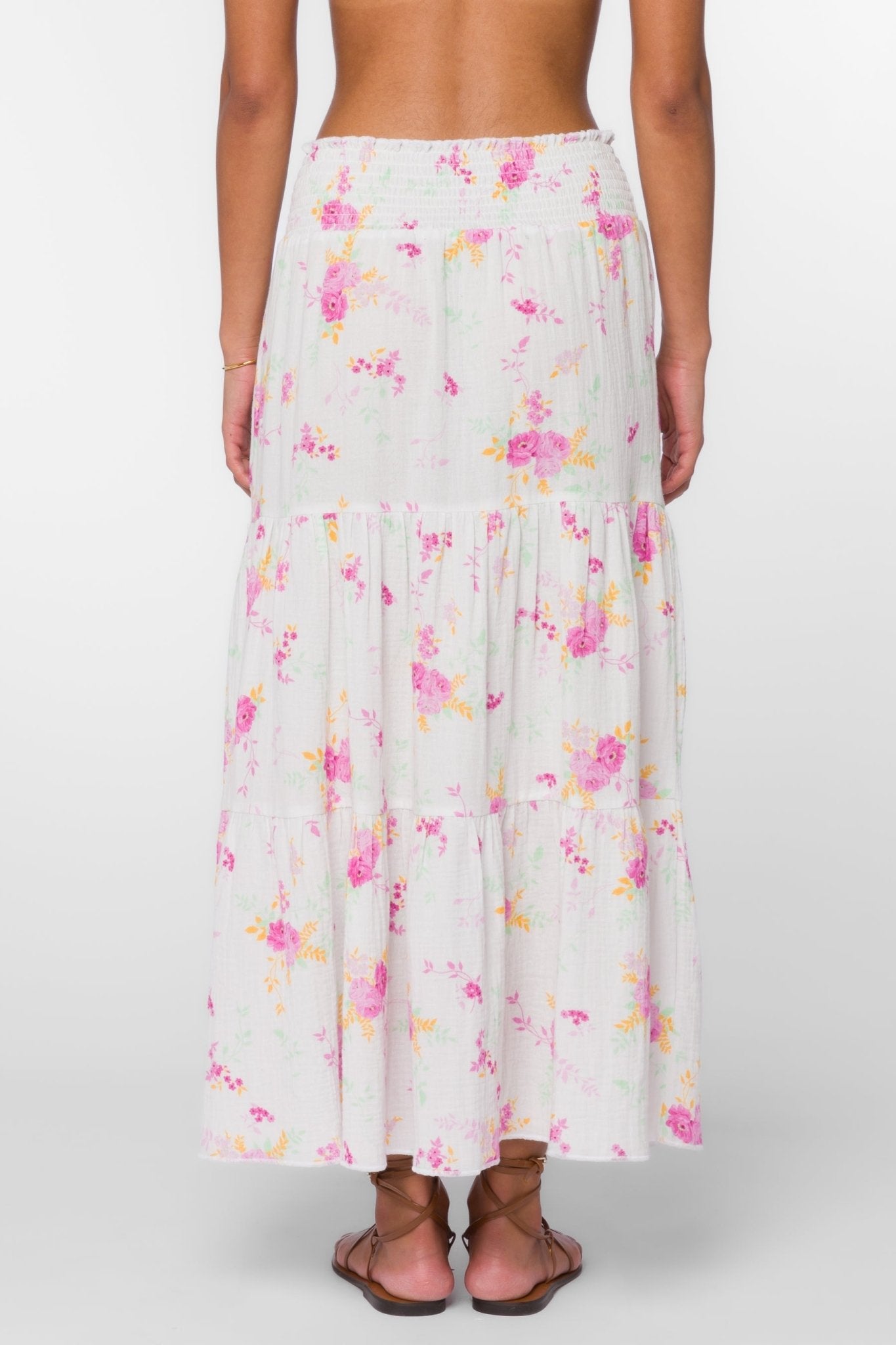 IRENE PINK ROSES SKIRT - Uptown Boutique Ramona