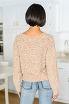 Irish Coffee Knitted Crop V Neck Sweater (Online Exclusive) - Uptown Boutique Ramona