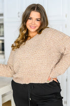 Irish Coffee Knitted Crop V Neck Sweater (Online Exclusive) - Uptown Boutique Ramona