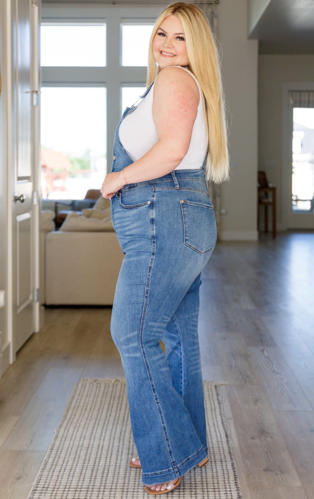 Izzy Control Top Retro Flare Overalls (Online Exclusive) - Uptown Boutique Ramona