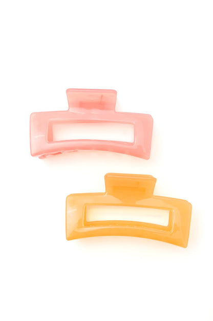 Jelly Rectangle Claw Clip in Sherbet (Online Exclusive) - Uptown Boutique Ramona