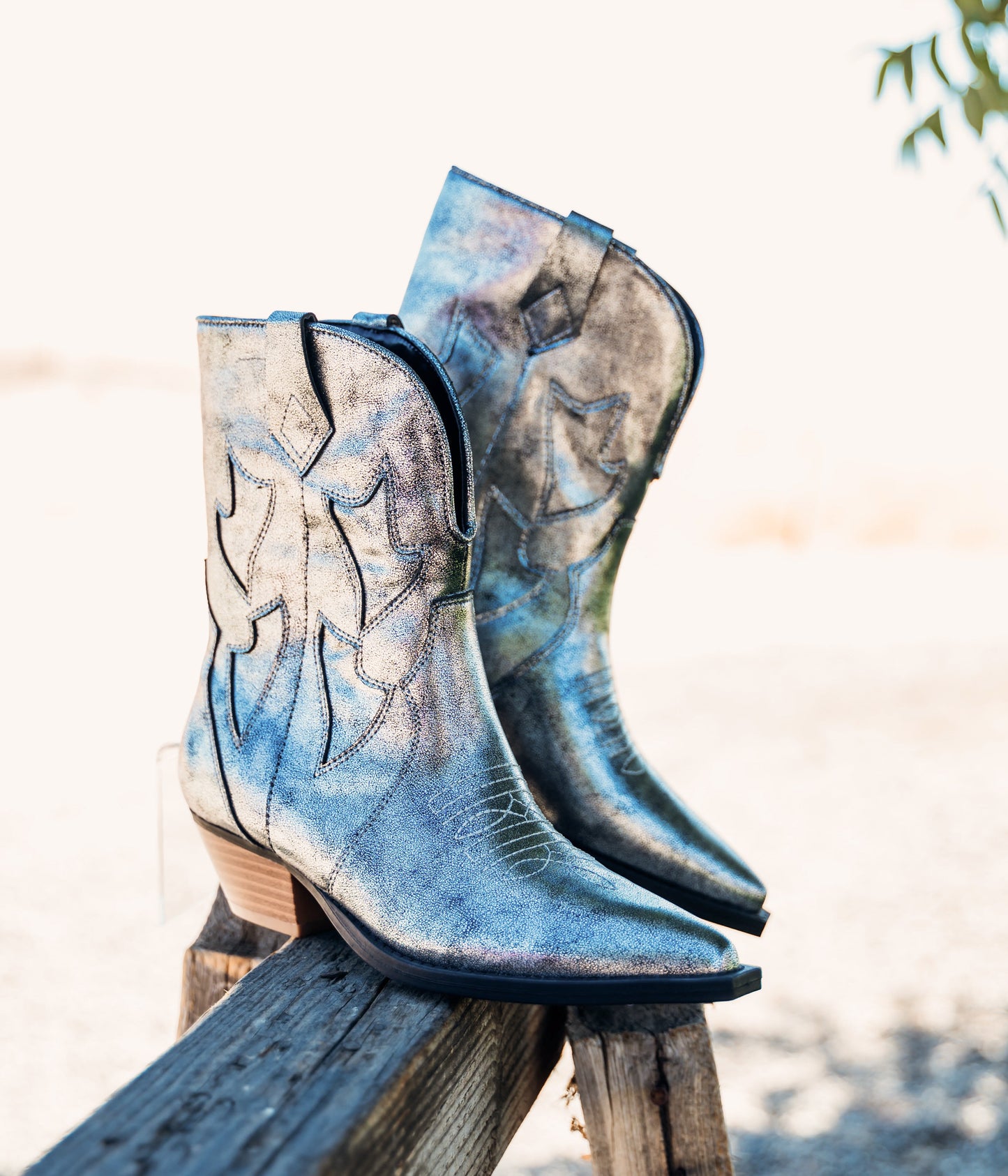 Jersey Metallic Boot in Silver (Online Exclusive)