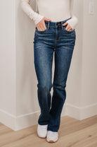 Josephine Mid Rise Raw Hem Bootcut Jeans (Online Exclusive) - Uptown Boutique Ramona