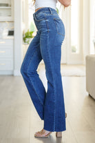 Josephine Mid Rise Raw Hem Bootcut Jeans (Online Exclusive) - Uptown Boutique Ramona
