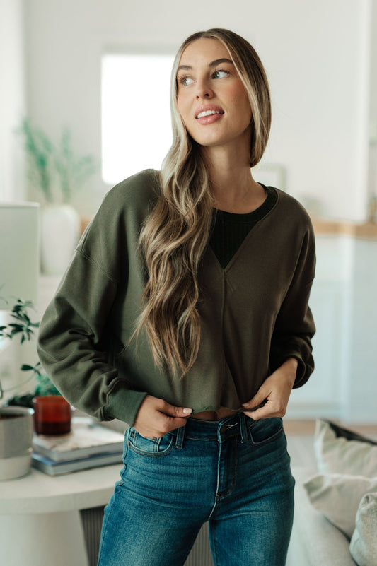 Just a Casual Crop Pullover (Online Exclusive) - Uptown Boutique Ramona