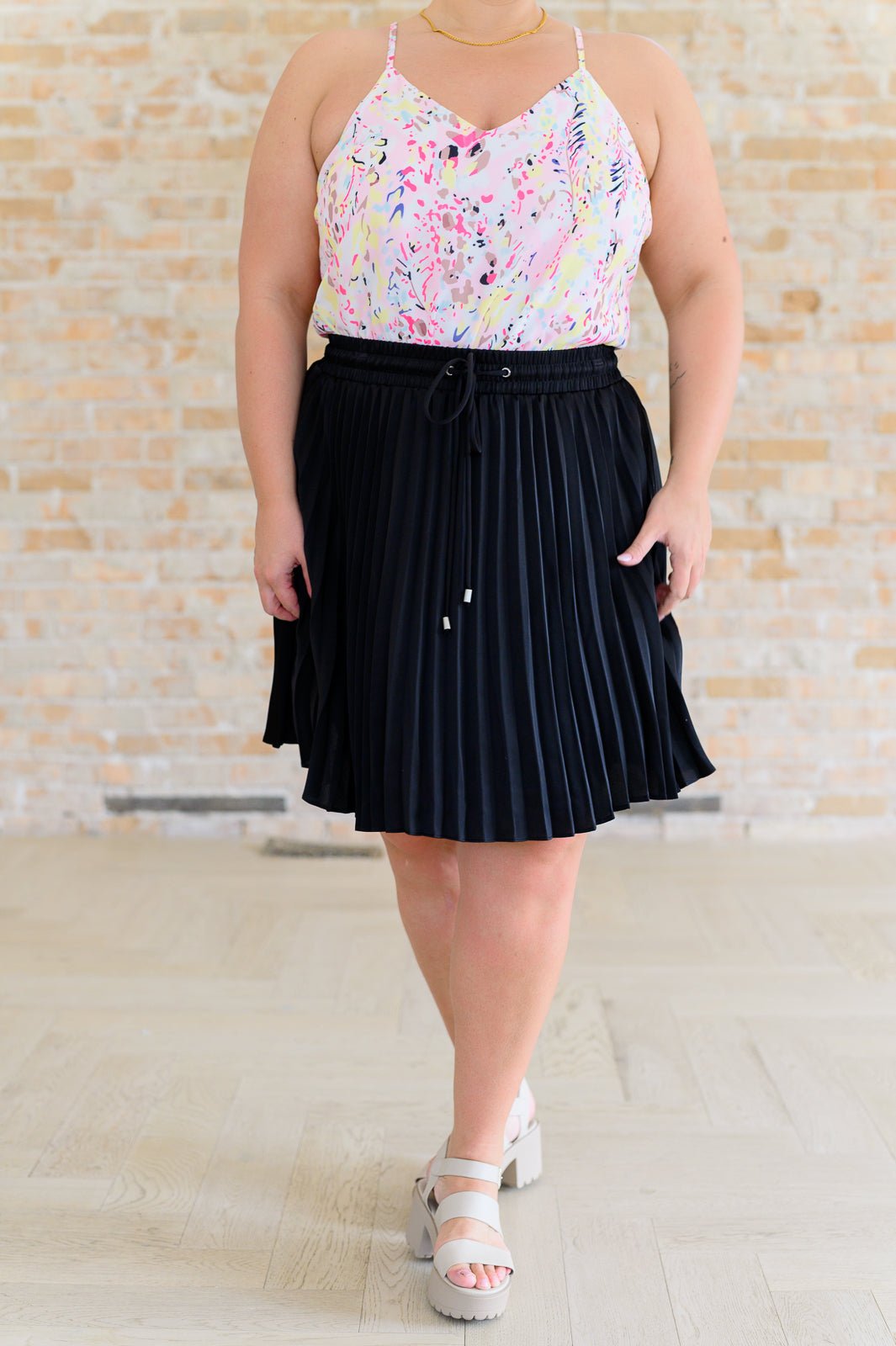 Just a Flirt Pleated Skirt in Black - Uptown Boutique Ramona
