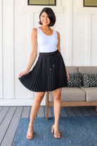 Just a Flirt Pleated Skirt in Black - Uptown Boutique Ramona