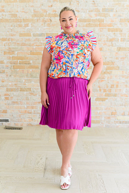 Just a Flirt Pleated Skirt in Magenta - Uptown Boutique Ramona