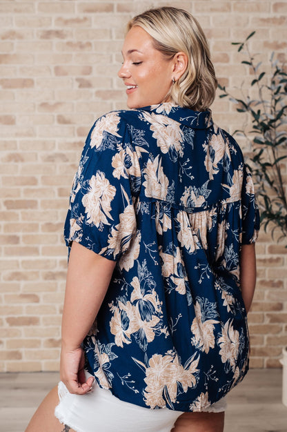 Just Coasting Floral Blouse - Uptown Boutique Ramona