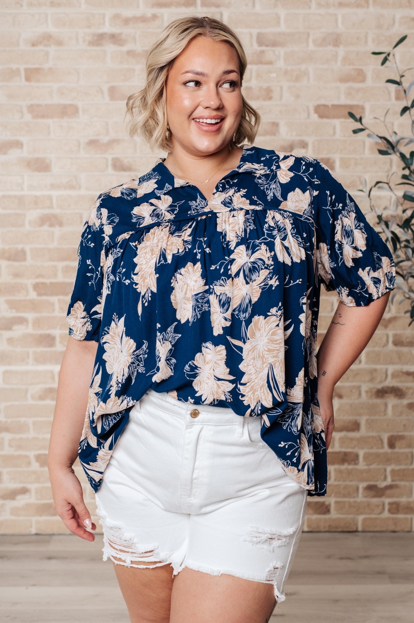 Just Coasting Floral Blouse - Uptown Boutique Ramona