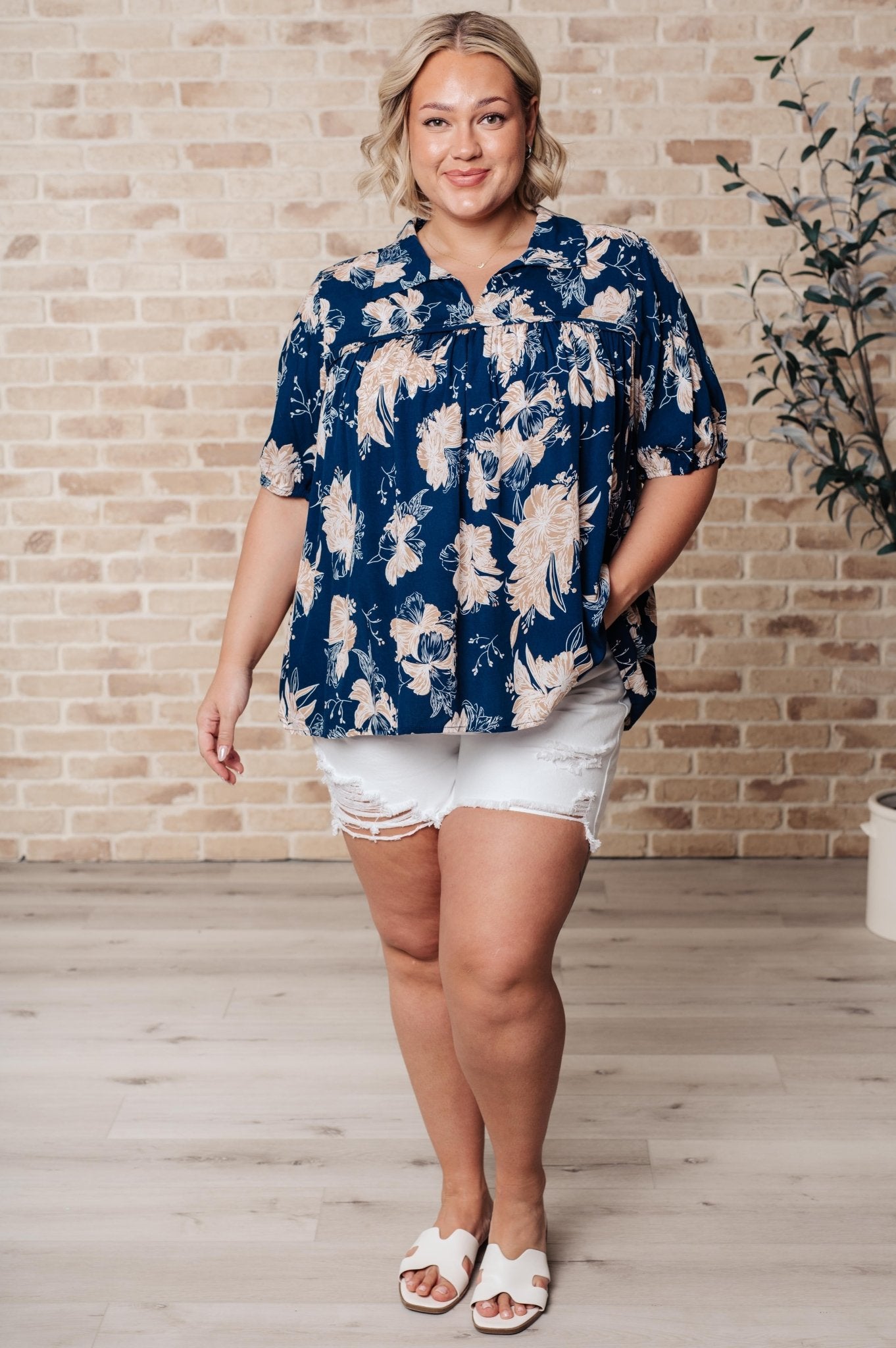 Just Coasting Floral Blouse - Uptown Boutique Ramona