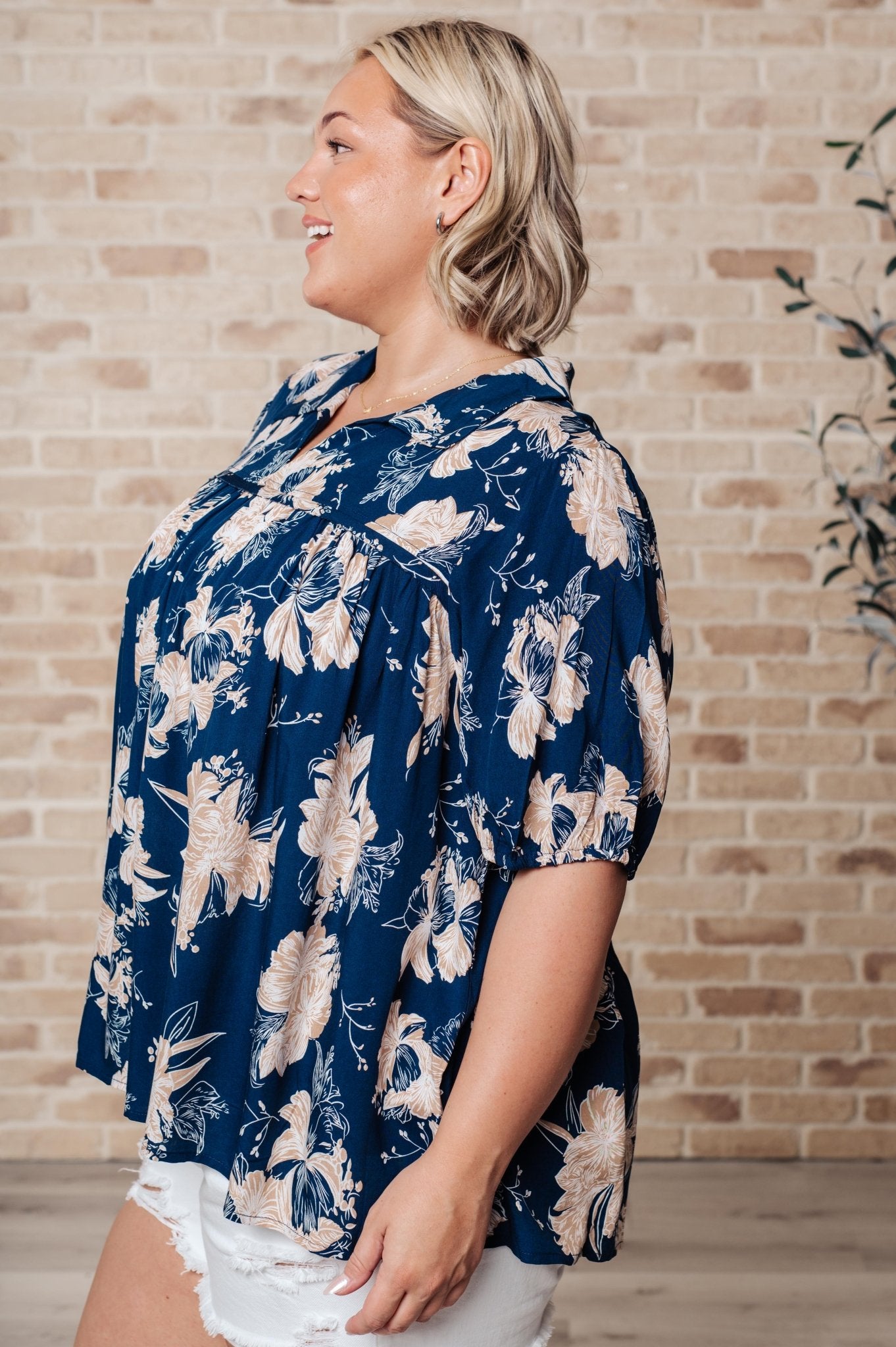 Just Coasting Floral Blouse - Uptown Boutique Ramona