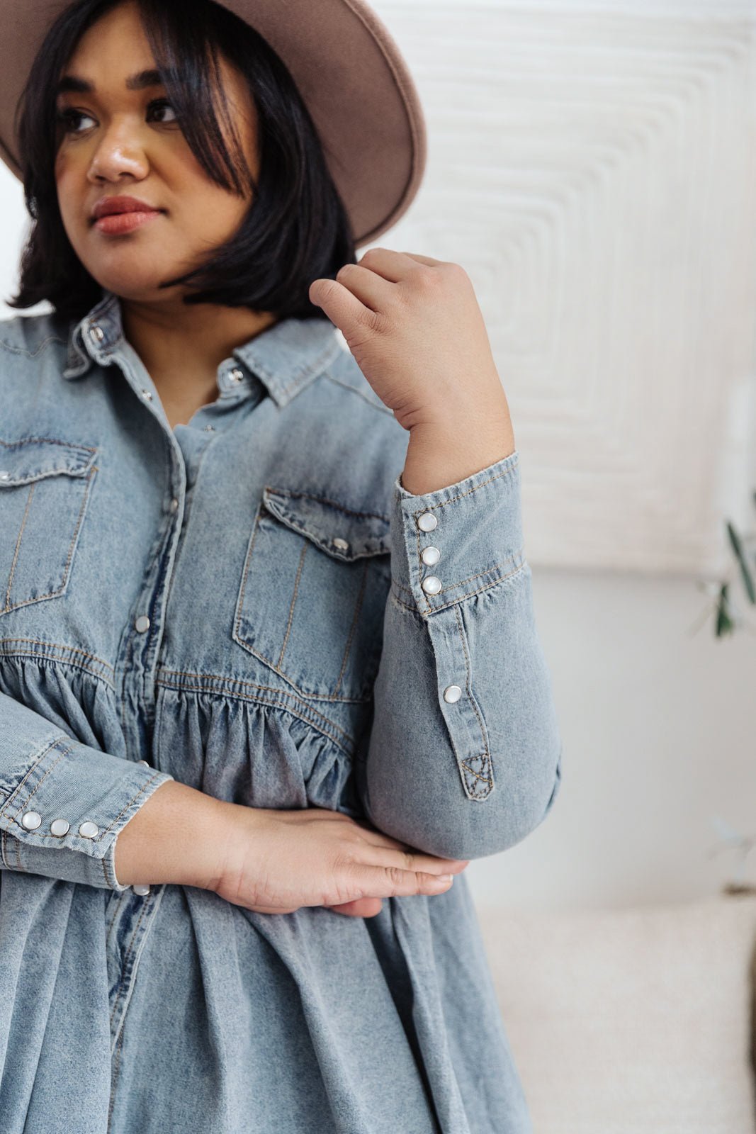 Just Float On Jacket In Denim (Online Exclusive) - Uptown Boutique Ramona