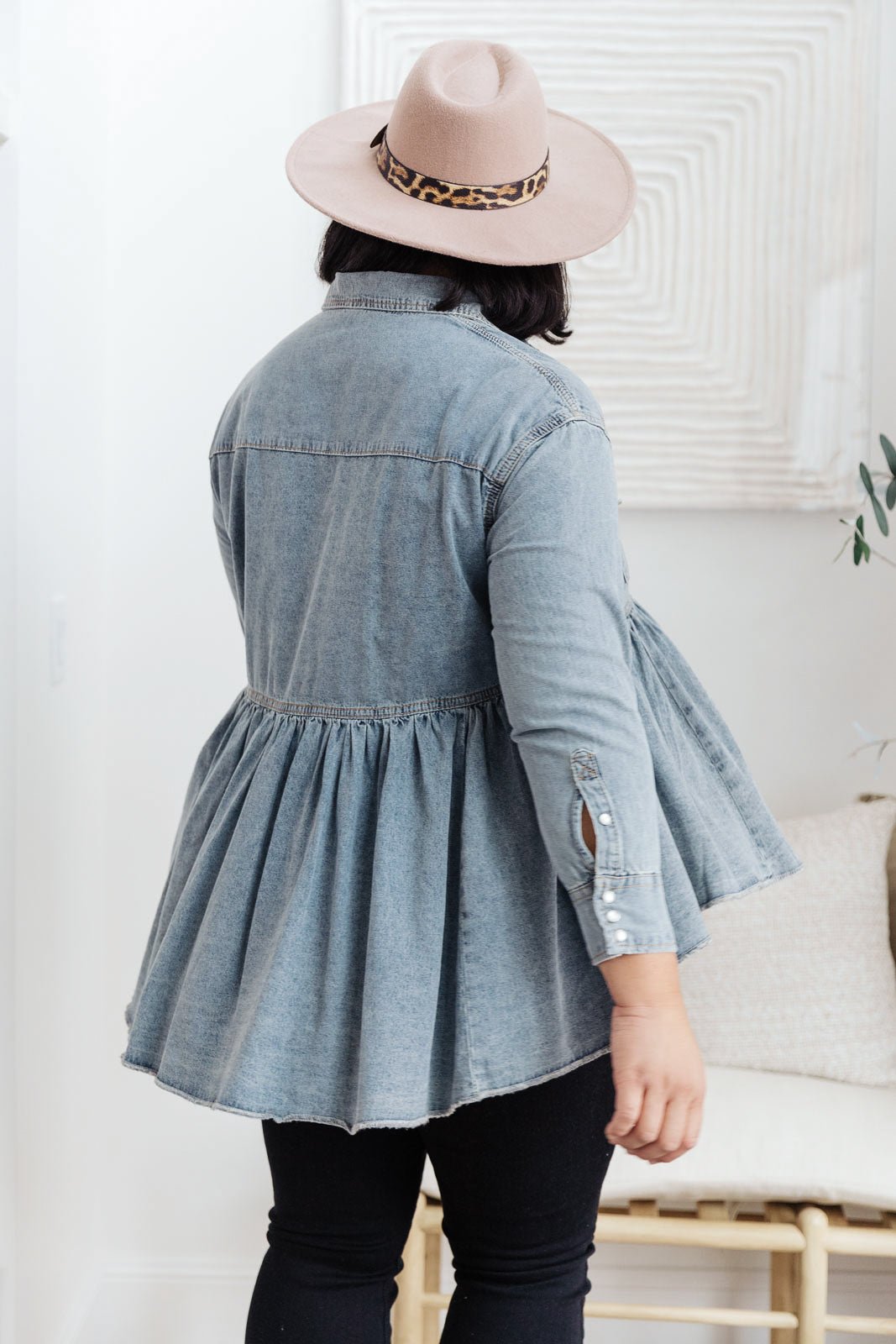 Just Float On Jacket In Denim (Online Exclusive) - Uptown Boutique Ramona