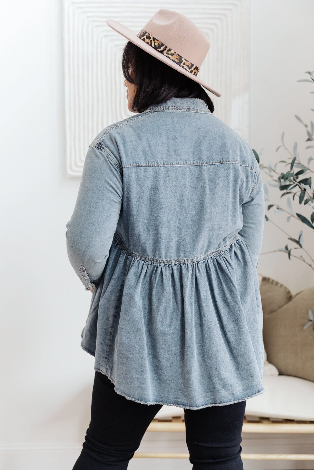 Just Float On Jacket In Denim (Online Exclusive) - Uptown Boutique Ramona