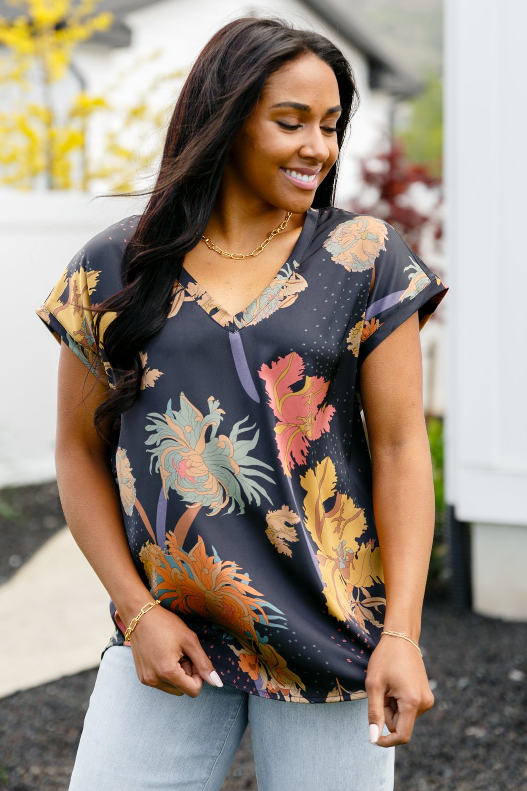 Just to See You Smile Floral Blouse (Online Exclusive) - Uptown Boutique Ramona