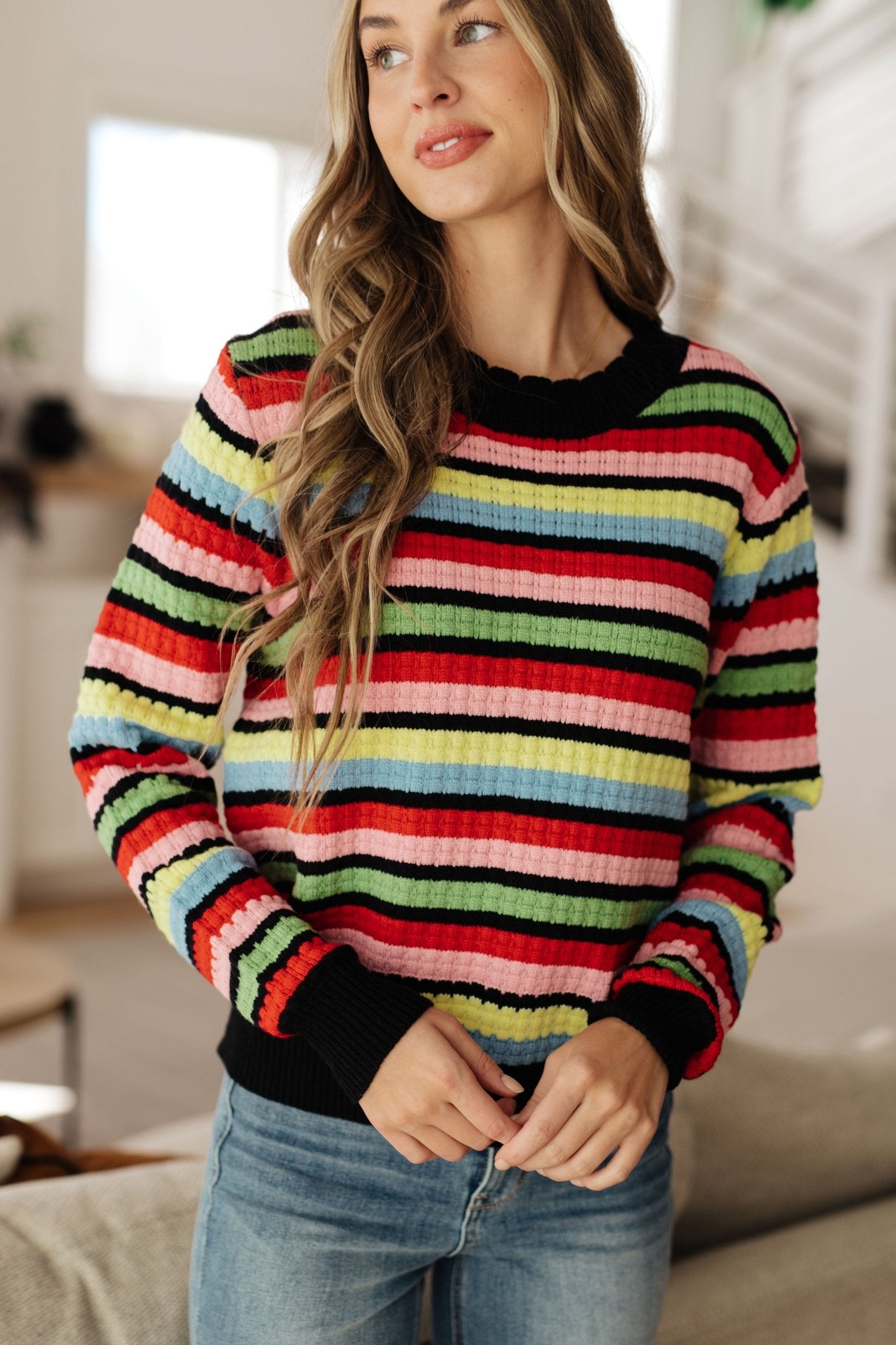 Keep Dreaming Striped Sweater (Online Exclusive) - Uptown Boutique Ramona