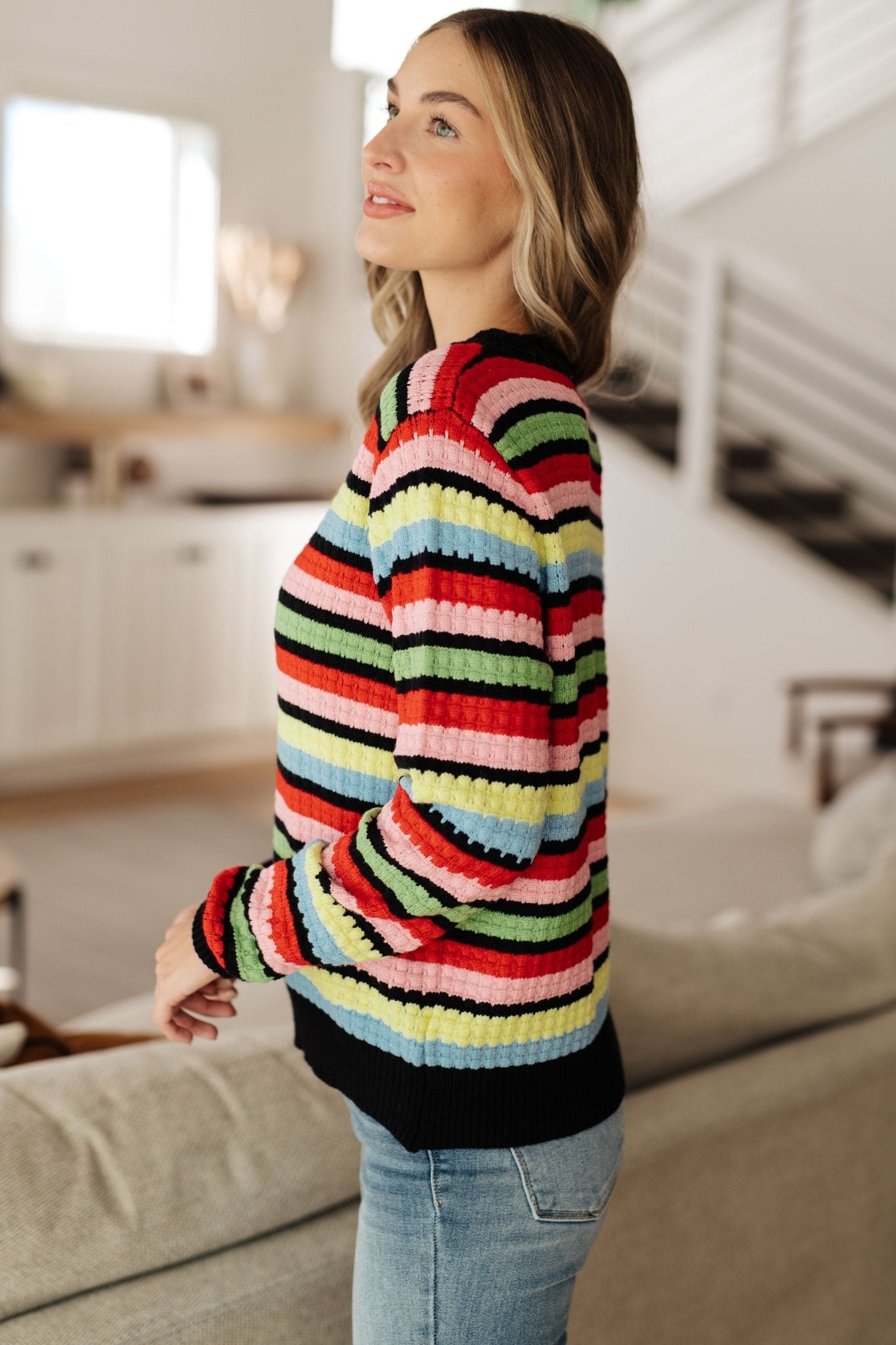 Keep Dreaming Striped Sweater (Online Exclusive) - Uptown Boutique Ramona