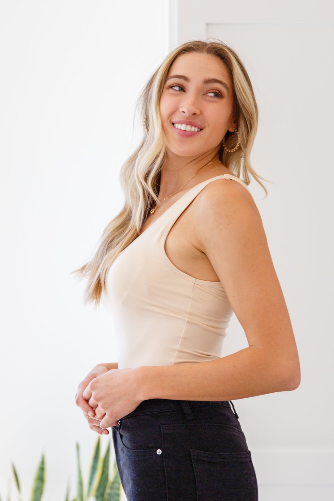 Keep Me Around Bodysuit in Beige (Online Exclusive) - Uptown Boutique Ramona