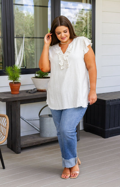 Keep Me Posted Ruffle Detail Blouse (Online Exclusive) - Uptown Boutique Ramona