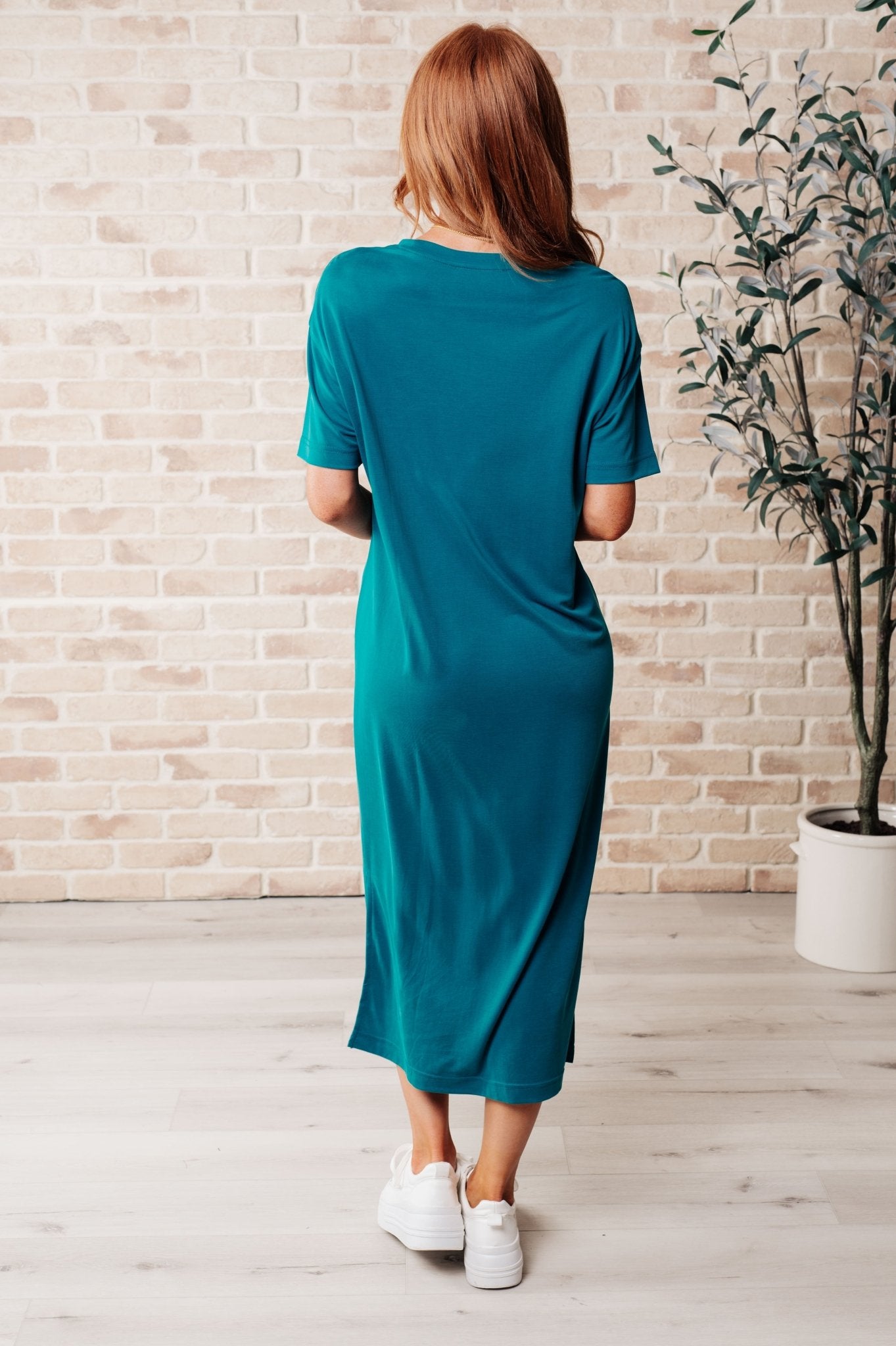 Keeping It Chill Drop Shoulder Maxi Dress in Teal (Online Exclusive) - Uptown Boutique Ramona