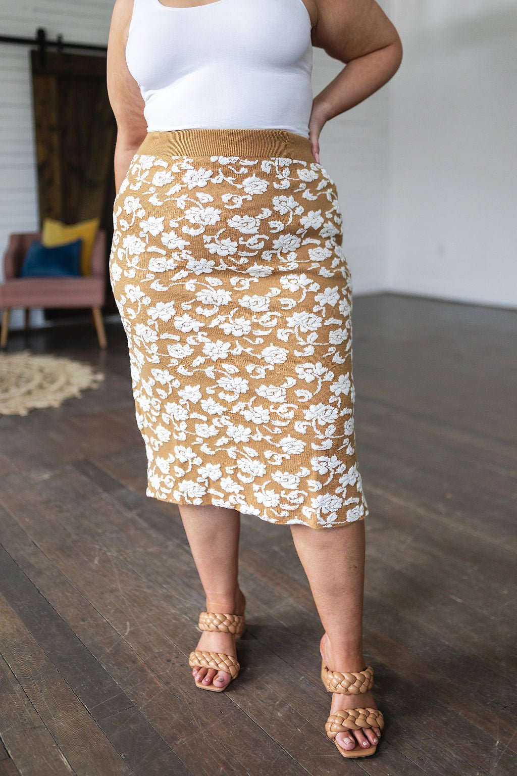 Kiss From a Rose Knit Pencil Skirt (Online Exclusive) - Uptown Boutique Ramona