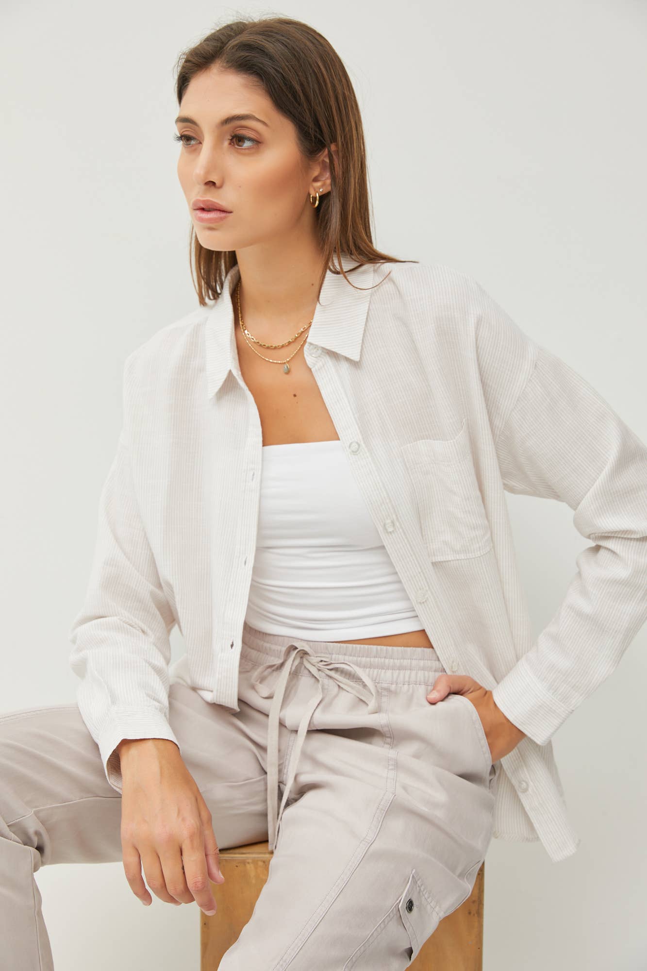 La Jolla Shores Striped Blouse - Uptown Boutique Ramona