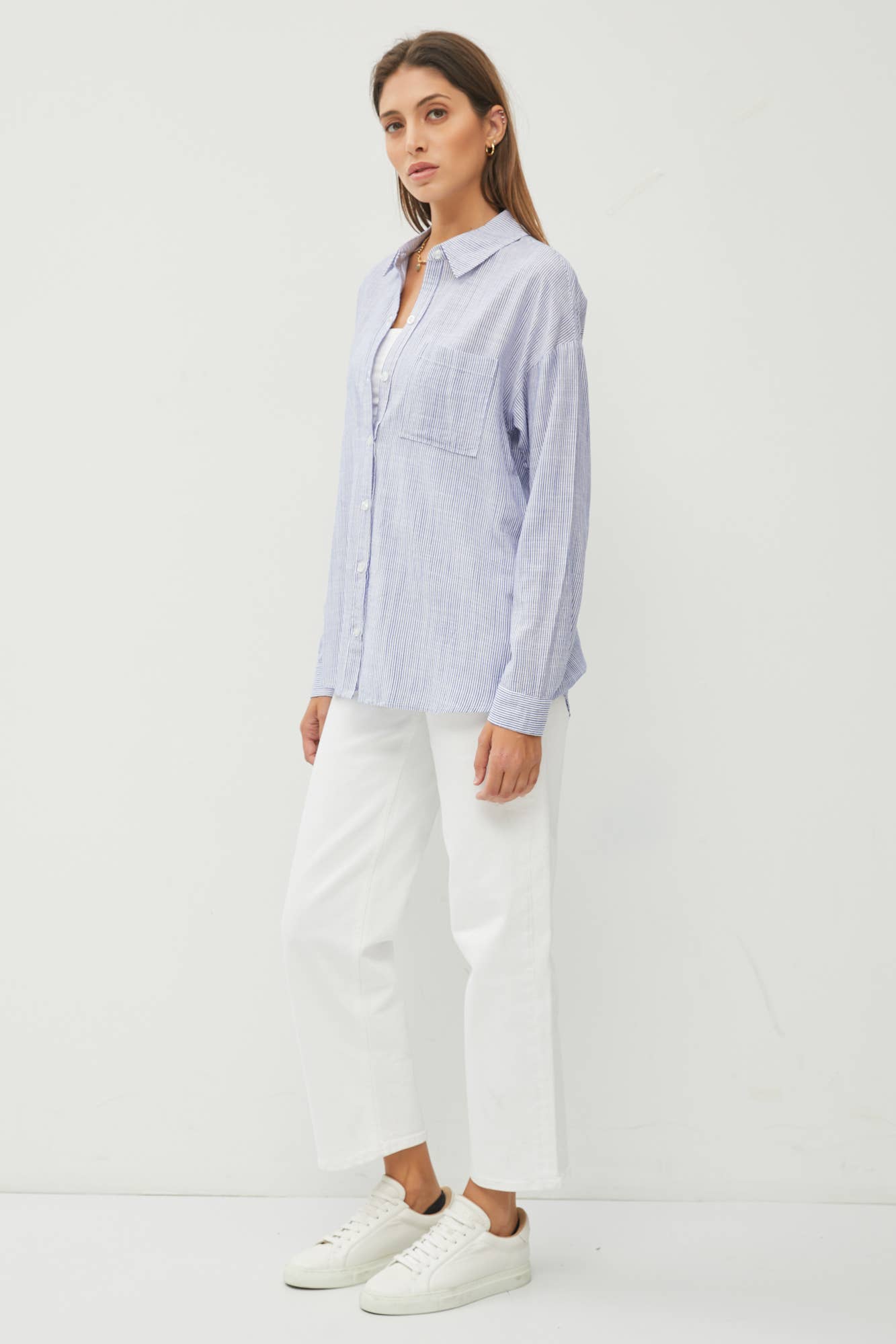 La Jolla Shores Striped Blouse - Uptown Boutique Ramona