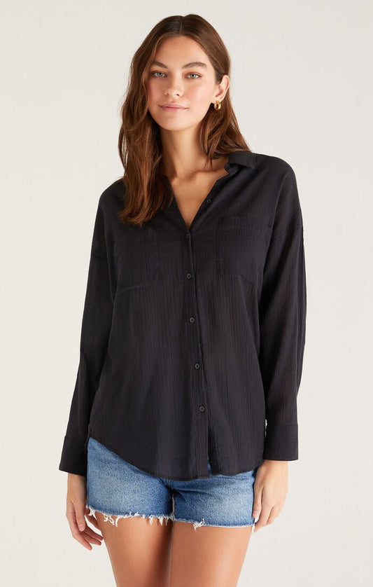 Lalo Gauze Button Up Top - Uptown Boutique Ramona