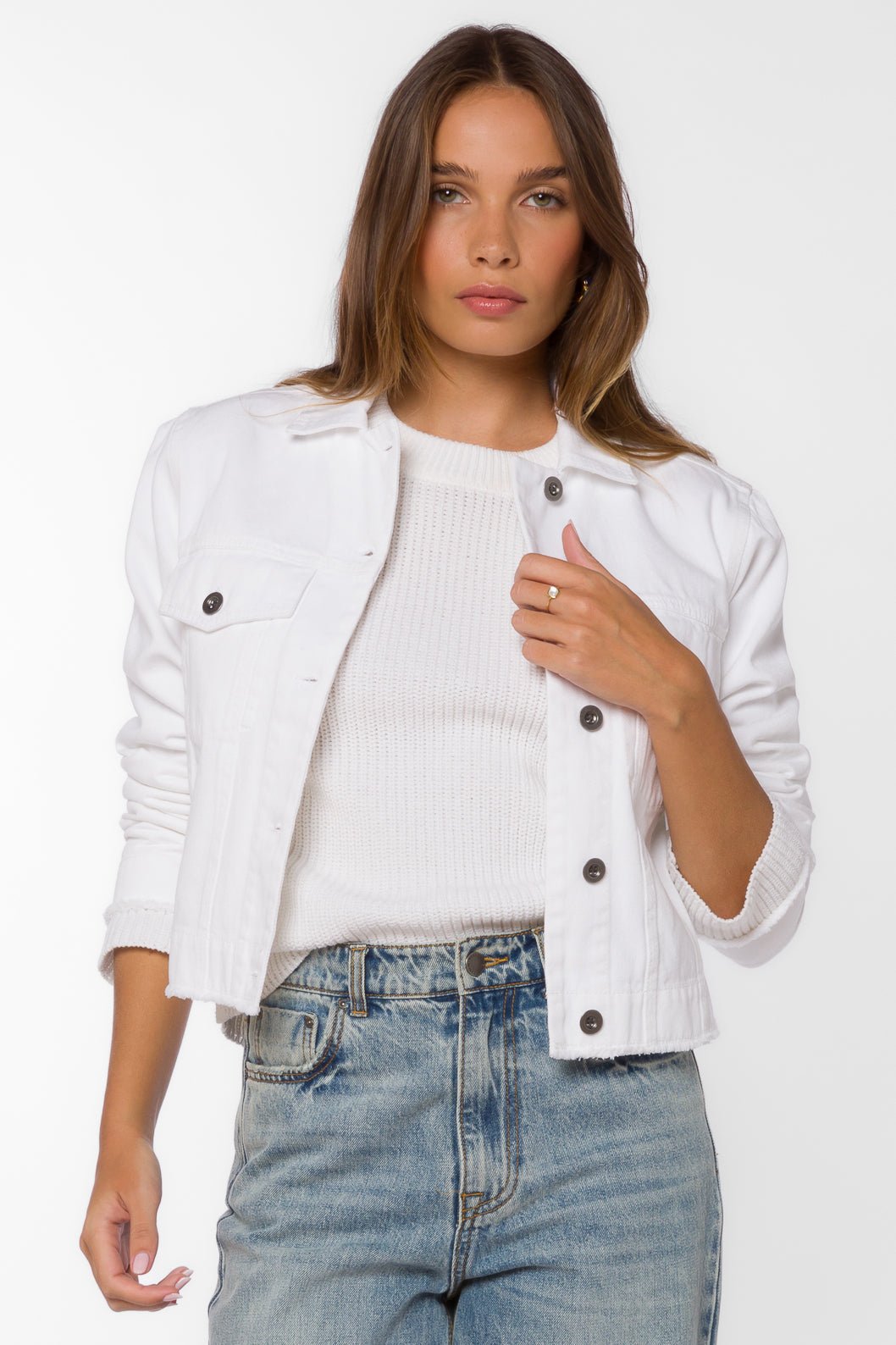 LARUE OPTIC WHITE JACKET - Uptown Boutique Ramona