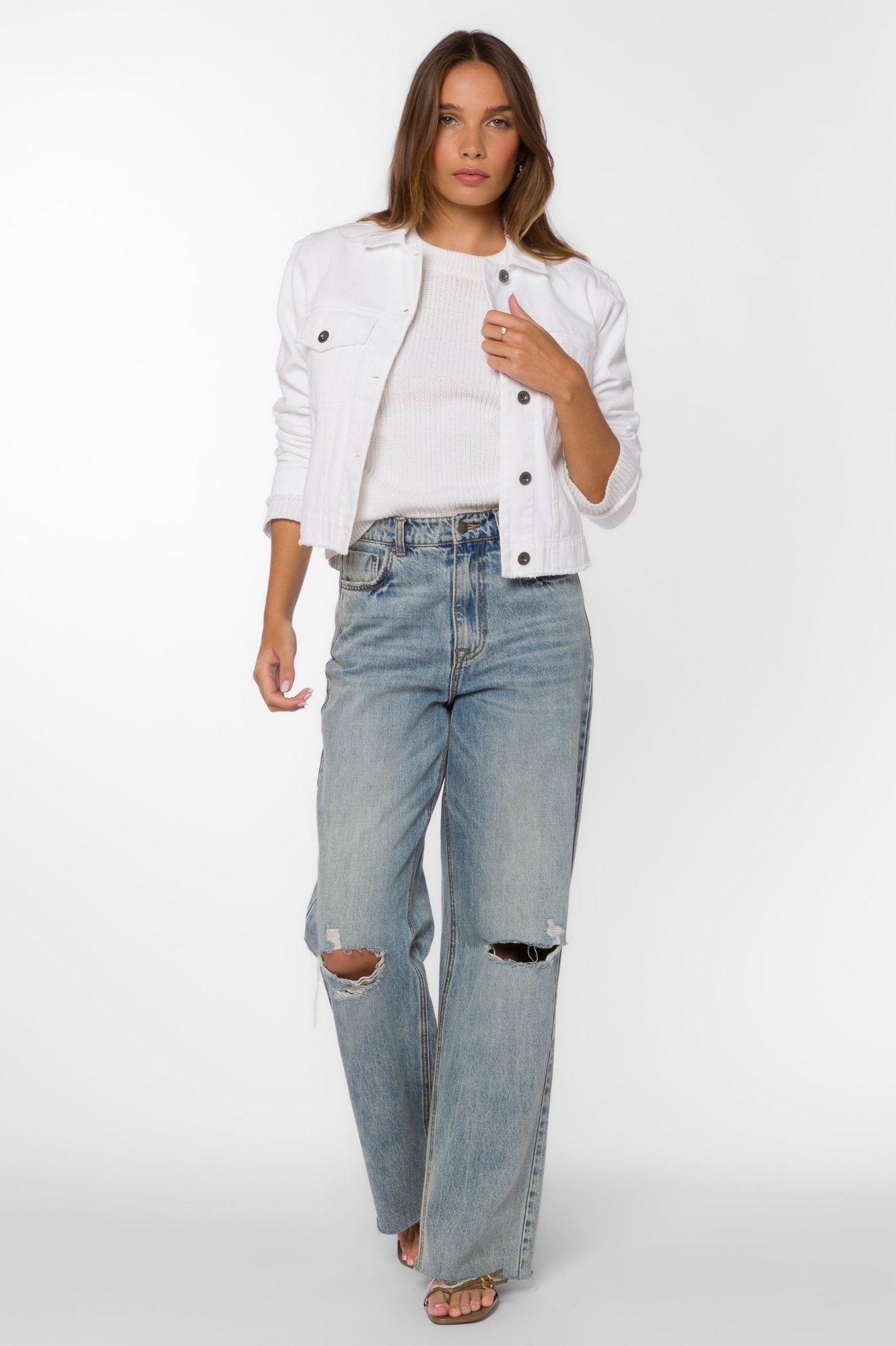 LARUE OPTIC WHITE JACKET - Uptown Boutique Ramona