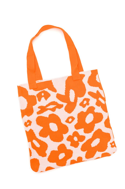 Lazy Daisy Knit Bag in Orange (Online Exclusive) - Uptown Boutique Ramona